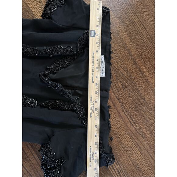 VTG Isabelle Allard Statement Strapless Beaded Black Dress Sz 42 France Pockets - Picture 8 of 12